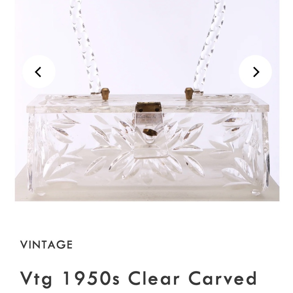 Silver Floral Embossed acrylic bag